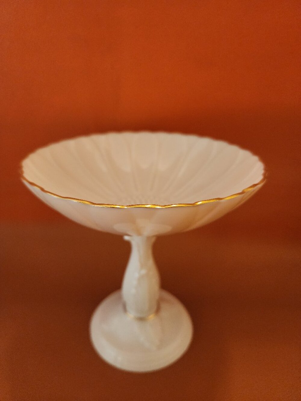 VINTAGE LENOX CHARLESTON COLLECTION SUNFLOWER COMPOTE CANDY DISH - MADE IN USA